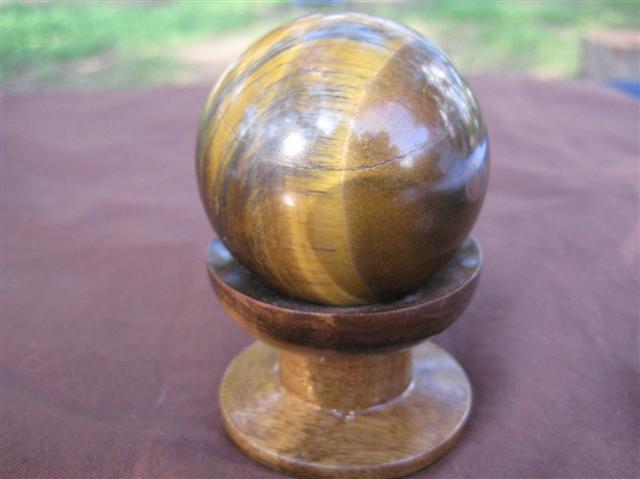 Tiger Eye Sphere Balance between extremes, discernment, vitality, strength, practicality, fairness1287